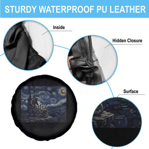 Gothic Plague Doctor Starry Night Inspired Spare Tire Cover Dark Parody Horror