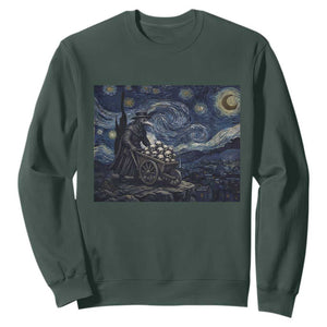 Gothic Plague Doctor Starry Night Inspired Sweatshirt Dark Parody Horror