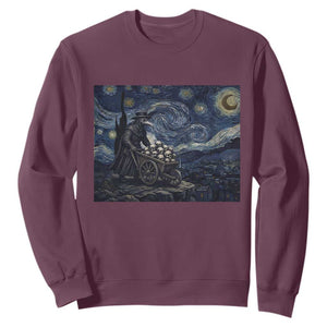 Gothic Plague Doctor Starry Night Inspired Sweatshirt Dark Parody Horror