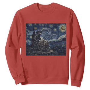 Gothic Plague Doctor Starry Night Inspired Sweatshirt Dark Parody Horror