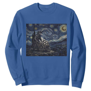 Gothic Plague Doctor Starry Night Inspired Sweatshirt Dark Parody Horror