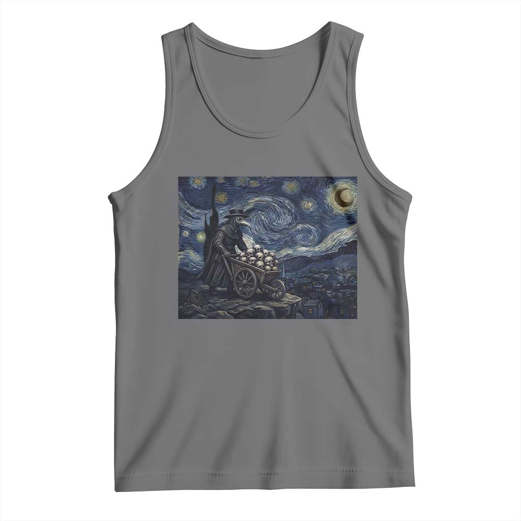 Gothic Plague Doctor Starry Night Inspired Tank Top Dark Parody Horror