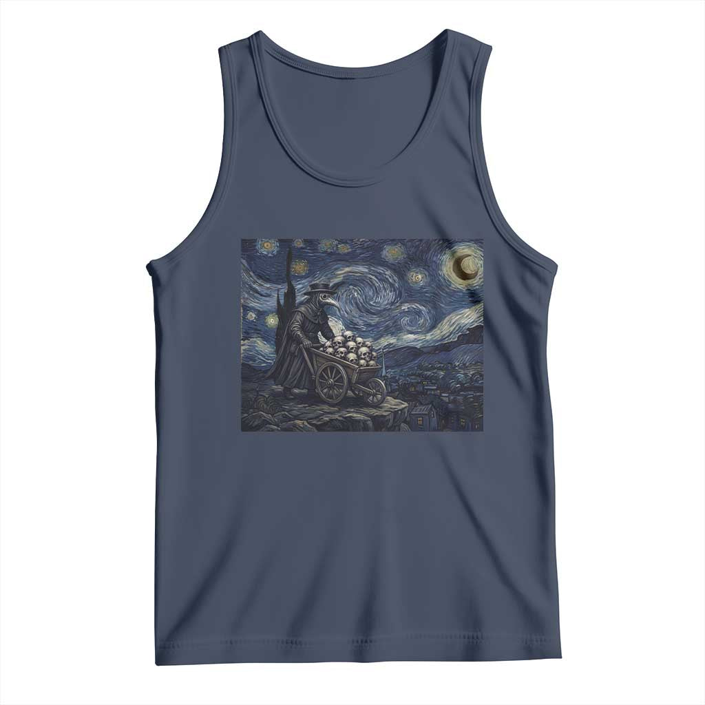 Gothic Plague Doctor Starry Night Inspired Tank Top Dark Parody Horror