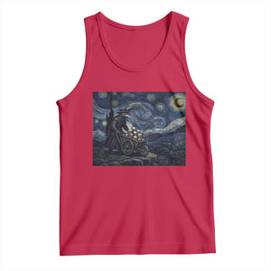 Gothic Plague Doctor Starry Night Inspired Tank Top Dark Parody Horror