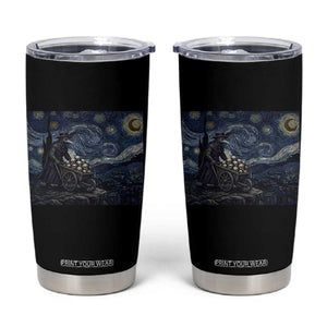 Gothic Plague Doctor Starry Night Inspired Tumbler Cup Dark Parody Horror