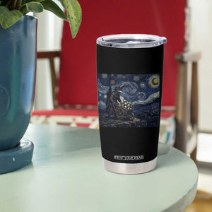 Gothic Plague Doctor Starry Night Inspired Tumbler Cup Dark Parody Horror