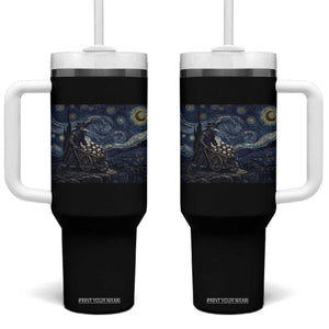 Gothic Plague Doctor Starry Night Inspired Tumbler With Handle Dark Parody Horror