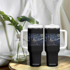 Gothic Plague Doctor Starry Night Inspired Tumbler With Handle Dark Parody Horror