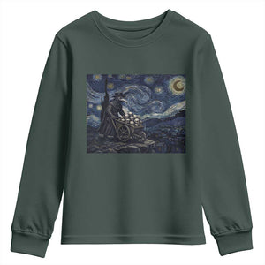 Gothic Plague Doctor Starry Night Inspired Youth Sweatshirt Dark Parody Horror