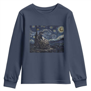 Gothic Plague Doctor Starry Night Inspired Youth Sweatshirt Dark Parody Horror