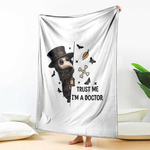 Cute Plague Doctor Trust Me Im A Doctor Throw Blanket Spooky Halloween Gift