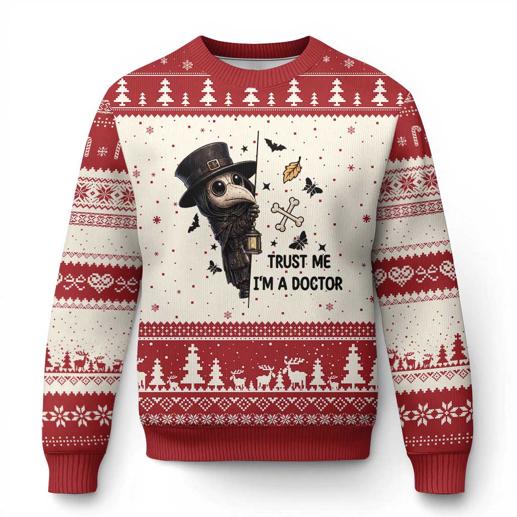 Cute Plague Doctor Trust Me Im A Doctor Ugly Christmas Sweater Spooky Halloween Gift