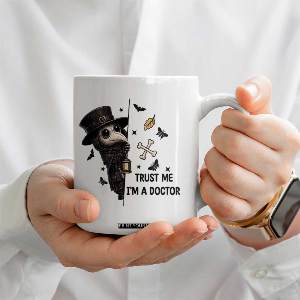 Cute Plague Doctor Trust Me Im A Doctor Coffee Mug Spooky Halloween Gift