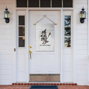 Funny Trashy Raccoon Witch Halloween Garden Flag Slut For October
