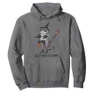 Funny Trashy Raccoon Witch Halloween Hoodie Slut For October