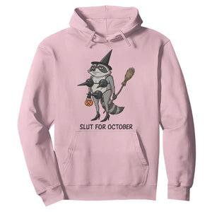 Funny Trashy Raccoon Witch Halloween Hoodie Slut For October