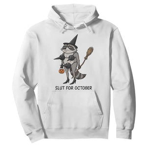 Funny Trashy Raccoon Witch Halloween Hoodie Slut For October