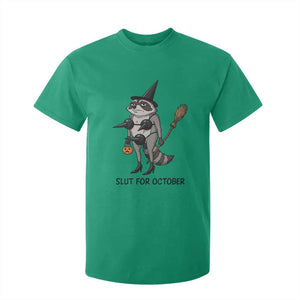 Funny Trashy Raccoon Witch Halloween T Shirt For Kid Slut For October
