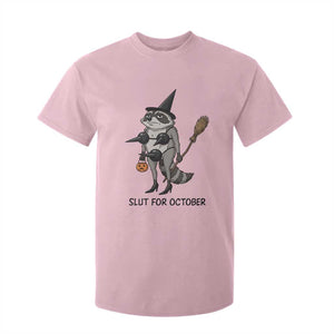 Funny Trashy Raccoon Witch Halloween T Shirt For Kid Slut For October