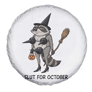 Funny Trashy Raccoon Witch Halloween Spare Tire Cover Slut For October