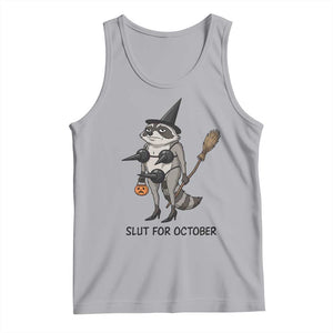 Funny Trashy Raccoon Witch Halloween Tank Top Slut For October