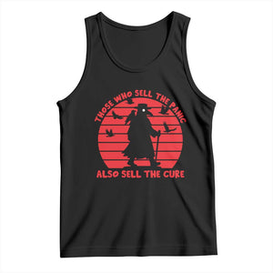 Vintage Plague Doctor Tank Top Those Who Sell The Panic Also Sell The Cure