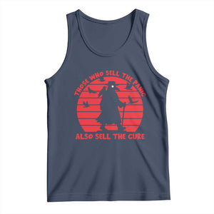 Vintage Plague Doctor Tank Top Those Who Sell The Panic Also Sell The Cure