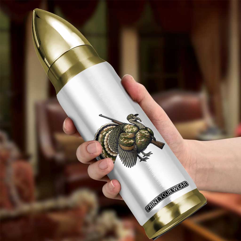 Funny Camo Turkey Hunter Rifle Gift Bullet Tumbler TS12 Print Your Wear