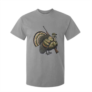 Funny Camo Turkey Hunter Rifle Gift T Shirt For Kid TS12 Sport Gray Print Your Wear