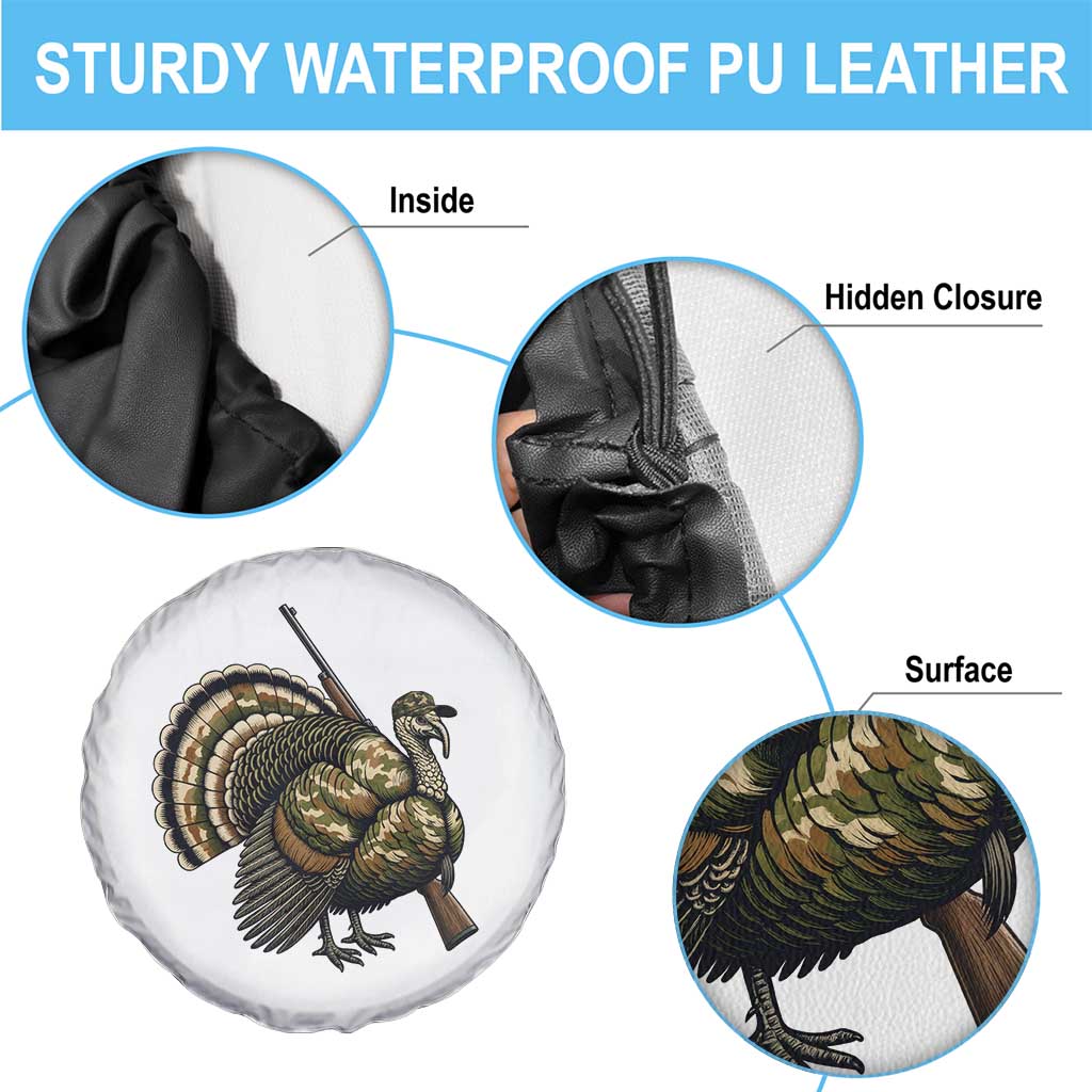 Funny Camo Turkey Hunter Rifle Gift Spare Tire Cover TS12 Print Your Wear