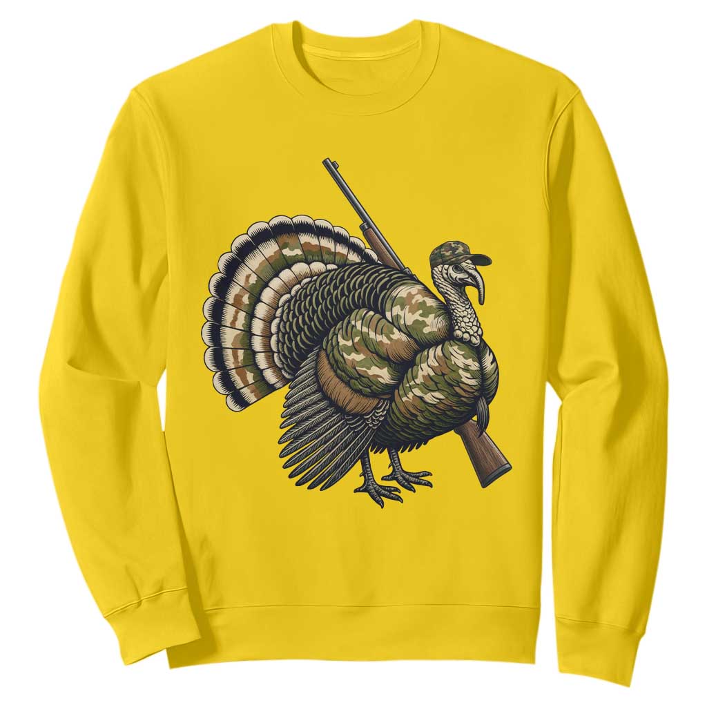 Funny Camo Turkey Hunter Rifle Gift Sweatshirt TS12 Daisy Print Your Wear