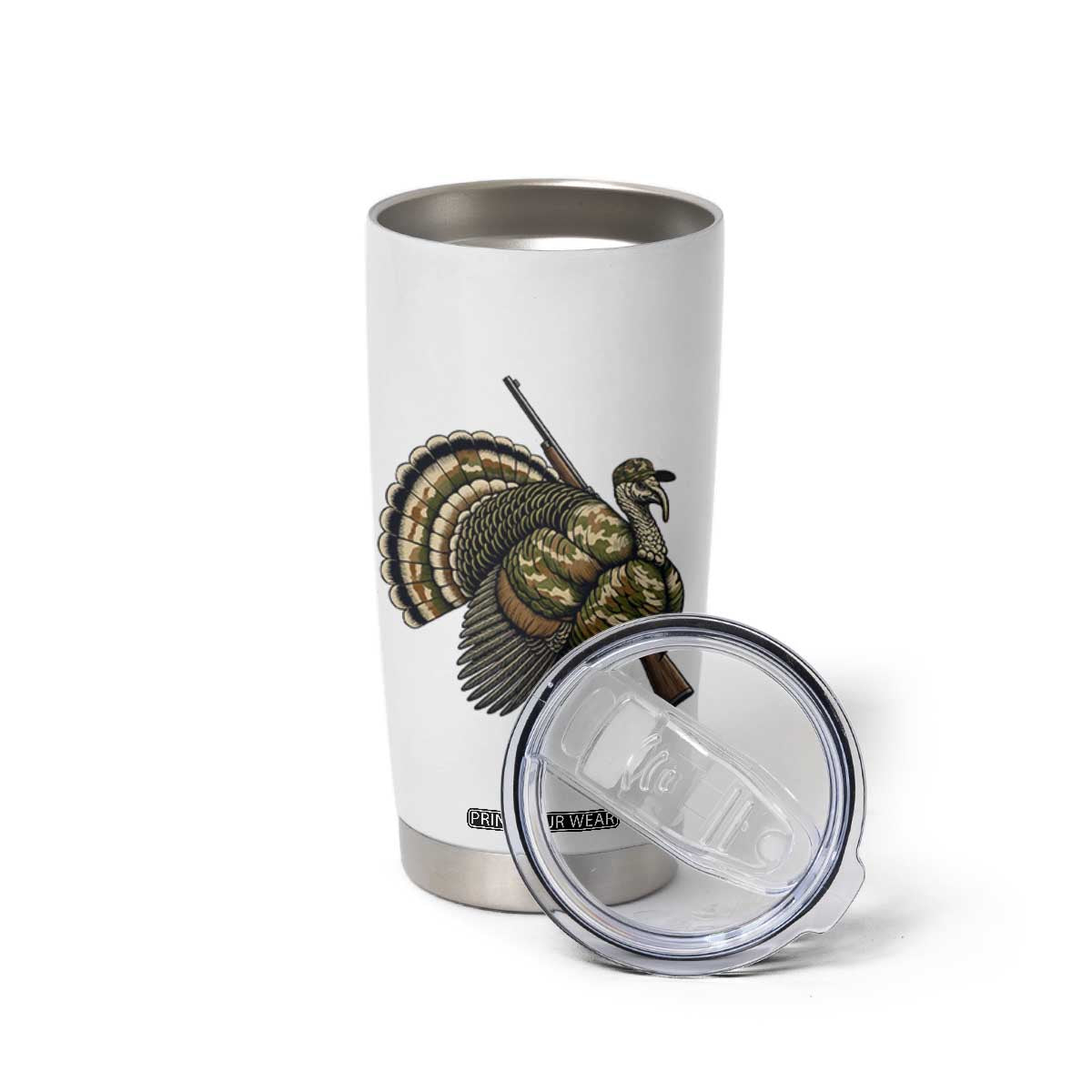 Funny Camo Turkey Hunter Rifle Gift Tumbler Cup TS12 Print Your Wear