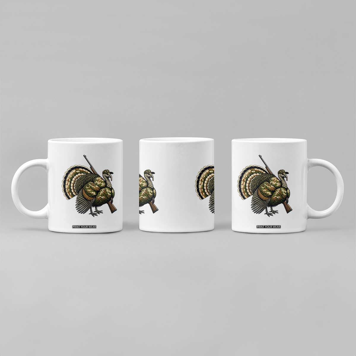 Funny Camo Turkey Hunter Rifle Gift Coffee Mug TS12 Print Your Wear