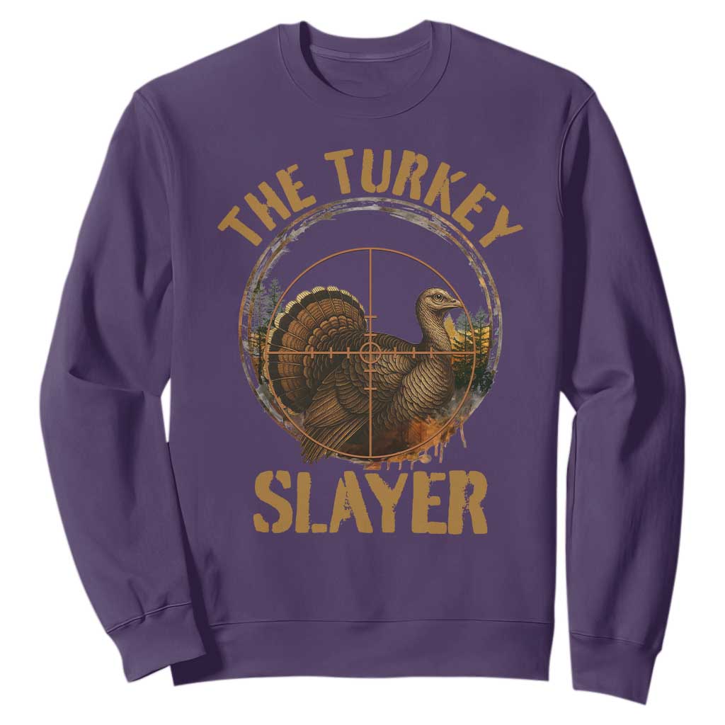 The Turkey Slayer Sweatshirt Funny Hunting Season Gift TS12 Purple Print Your Wear