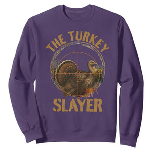 The Turkey Slayer Sweatshirt Funny Hunting Season Gift TS12 Purple Print Your Wear