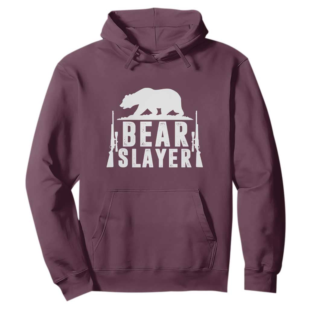 Bear Slayer Hoodie Hunting Season Gift TS12 Maroon Print Your Wear