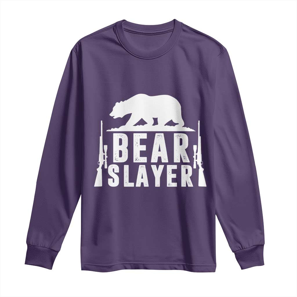 Bear Slayer Long Sleeve Shirt Hunting Season Gift TS12 Purple Print Your Wear