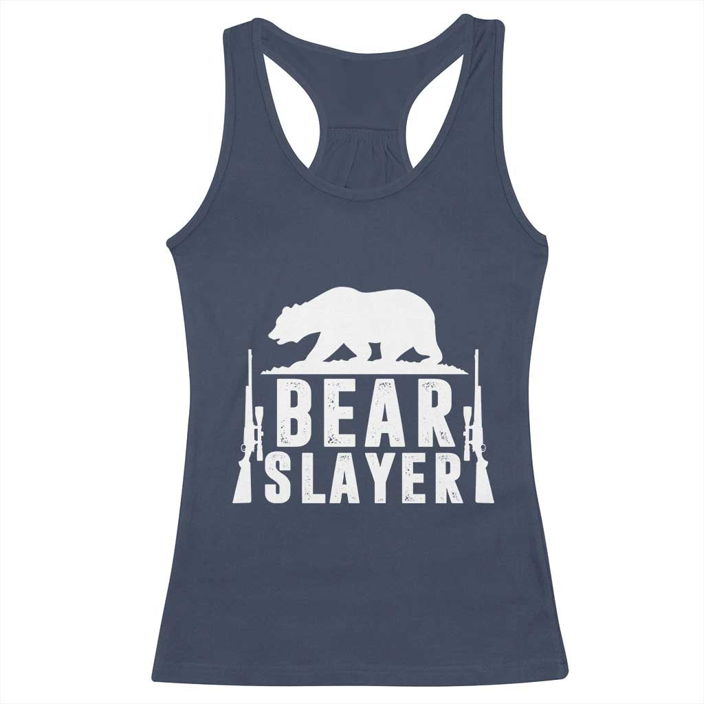 Bear Slayer Racerback Tank Top Hunting Season Gift TS12 Navy Print Your Wear