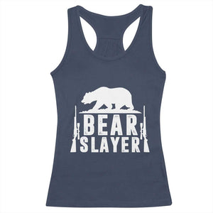Bear Slayer Racerback Tank Top Hunting Season Gift TS12 Navy Print Your Wear