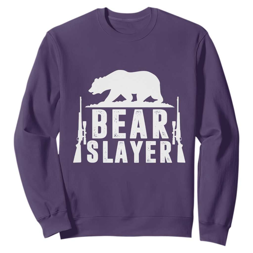 Bear Slayer Sweatshirt Hunting Season Gift TS12 Purple Print Your Wear