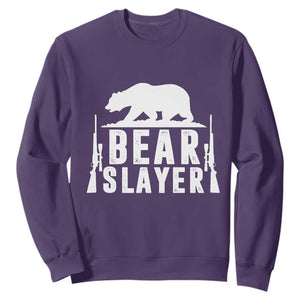 Bear Slayer Sweatshirt Hunting Season Gift TS12 Purple Print Your Wear