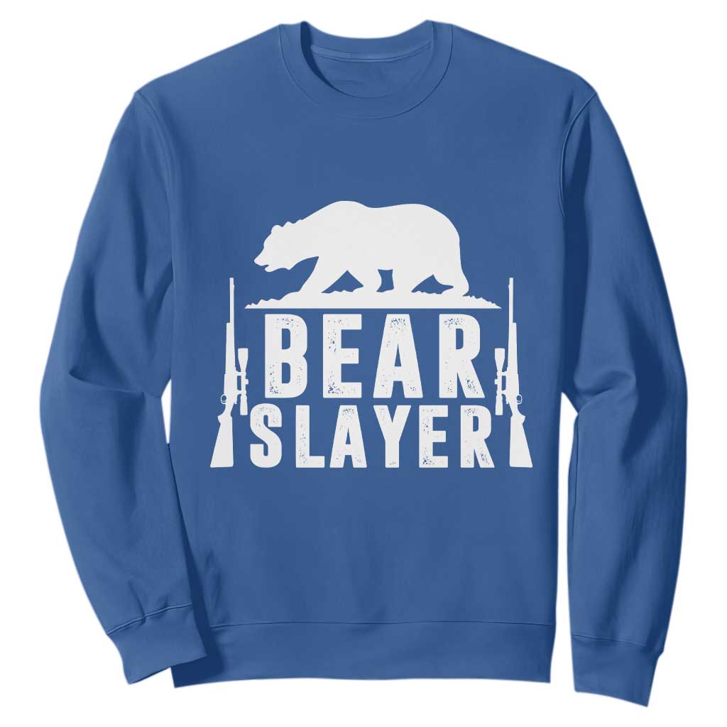 Bear Slayer Sweatshirt Hunting Season Gift TS12 Royal Blue Print Your Wear