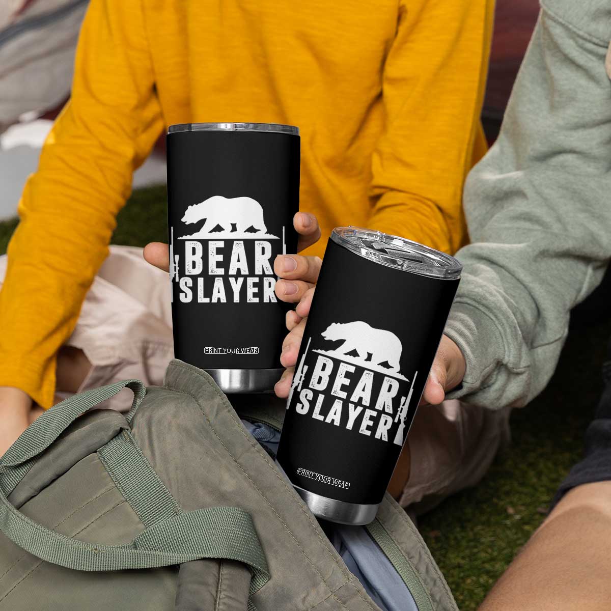 Bear Slayer Tumbler Cup Hunting Season Gift TS12 Print Your Wear