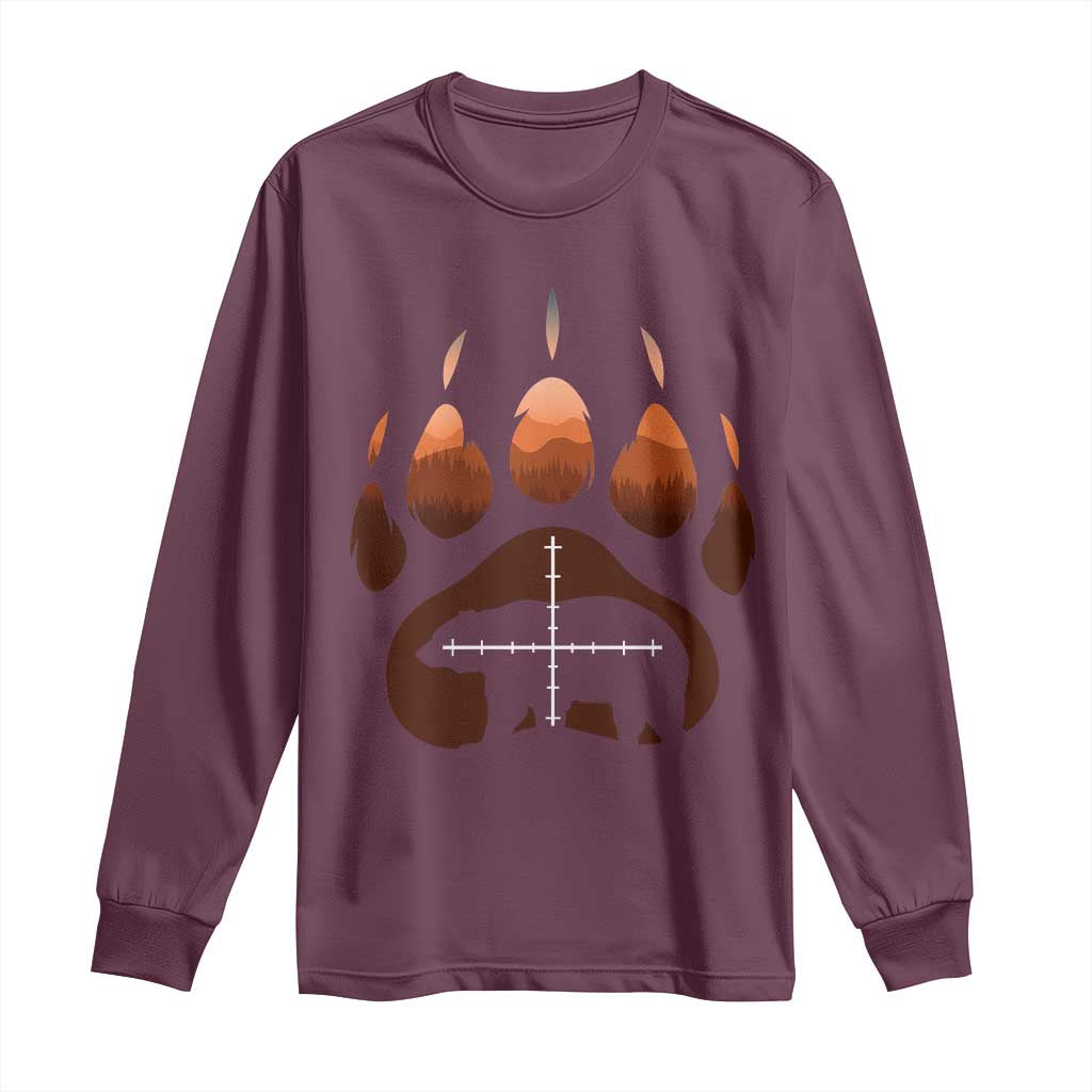 Big Game Bear Hunting Season Long Sleeve Shirt Funny Hunter Gift TS12 Maroon Print Your Wear