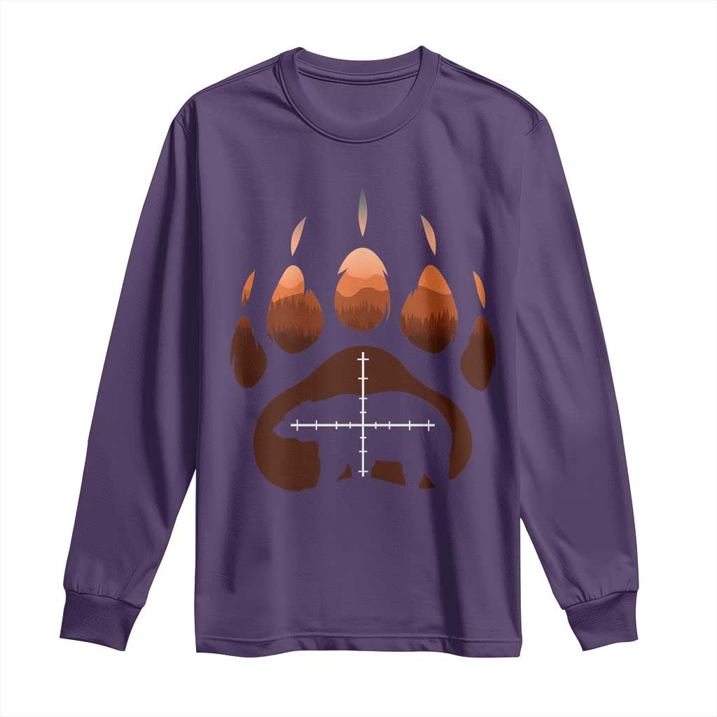 Big Game Bear Hunting Season Long Sleeve Shirt Funny Hunter Gift TS12 Purple Print Your Wear