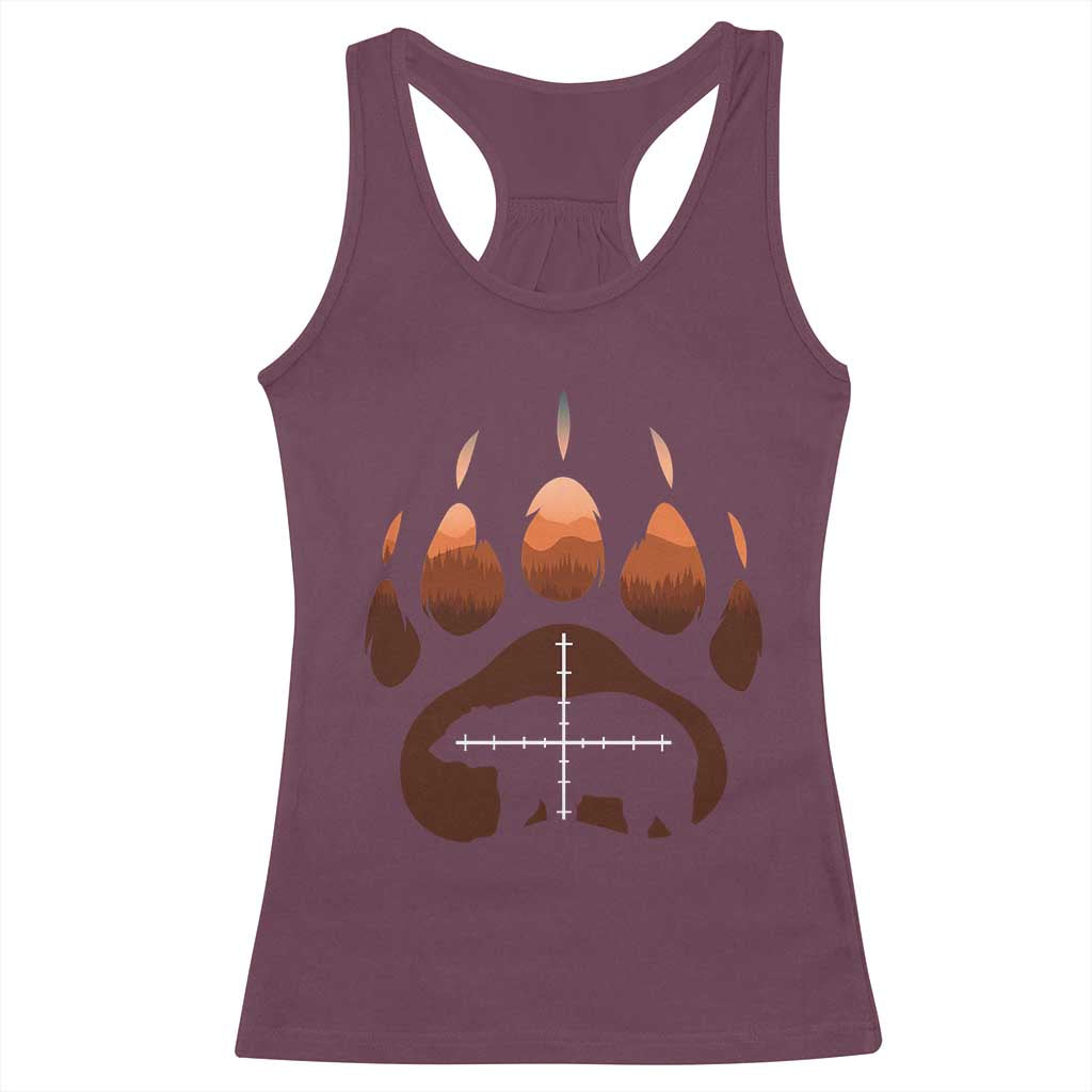 Big Game Bear Hunting Season Racerback Tank Top Funny Hunter Gift TS12 Maroon Print Your Wear