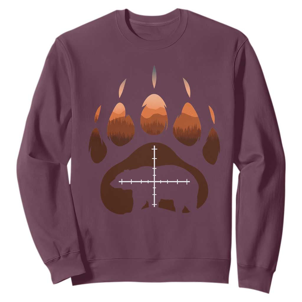 Big Game Bear Hunting Season Sweatshirt Funny Hunter Gift TS12 Maroon Print Your Wear