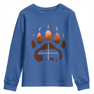 Big Game Bear Hunting Season Youth Sweatshirt Funny Hunter Gift TS12 Royal Blue Print Your Wear