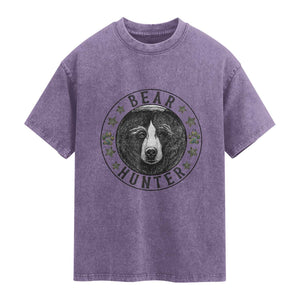Bear Hunter Washed Cotton T-Shirt Funny Hunting Season Gift