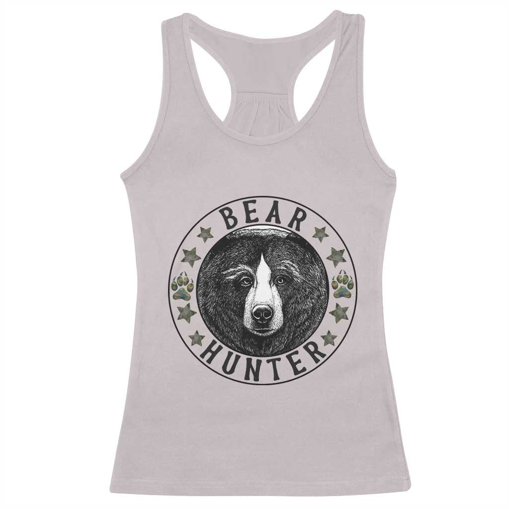 Bear Hunter Racerback Tank Top Funny Hunting Season Gift TS12 Ice Gray Print Your Wear